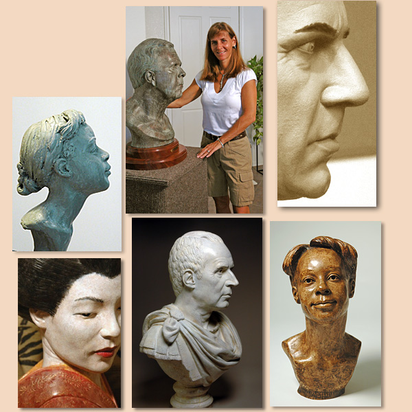 Heidi Maiers - portrait sculptor. Commissioned portrait sculpture in clay and bronze.  Phoenix Arizona