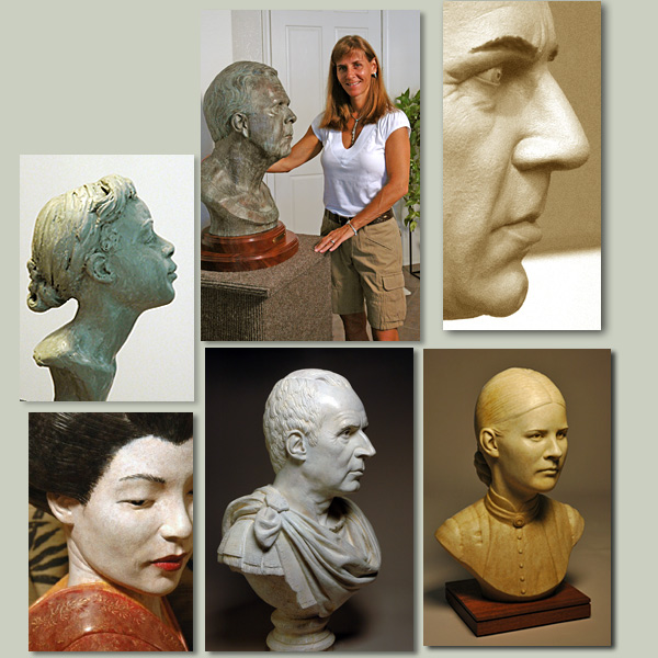 Heidi Maiers - portrait sculptor. Commissioned portrait sculpture in clay and bronze.  Phoenix Arizona